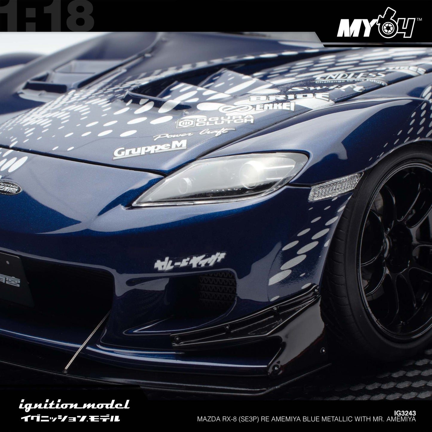 [Ignition Model] Mazda RX-8 (SE3P) RE Amemiya  - Blue Metallic With Mr. Amemiya