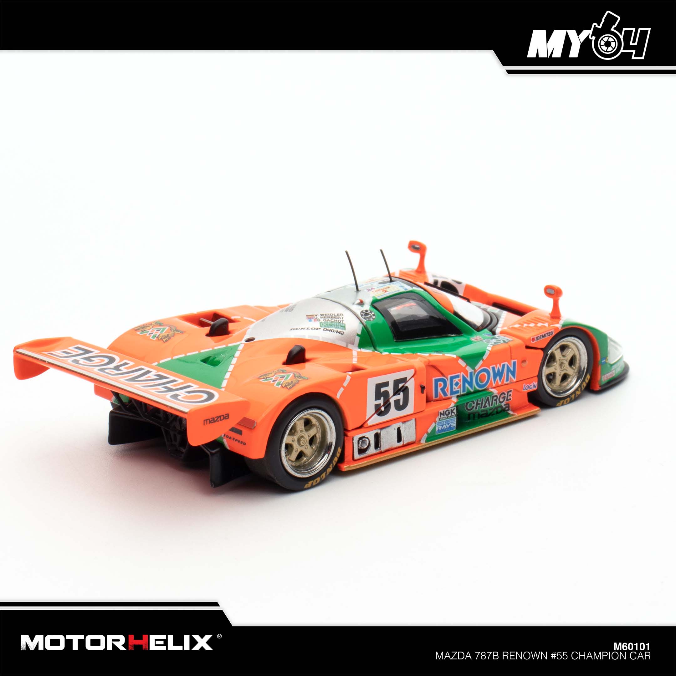 Mazda Renown 787B 55号車1/43 スケールモデル Motorhelix] Mazda 787B Renown #55 Champion Car | The Model Car Shop
