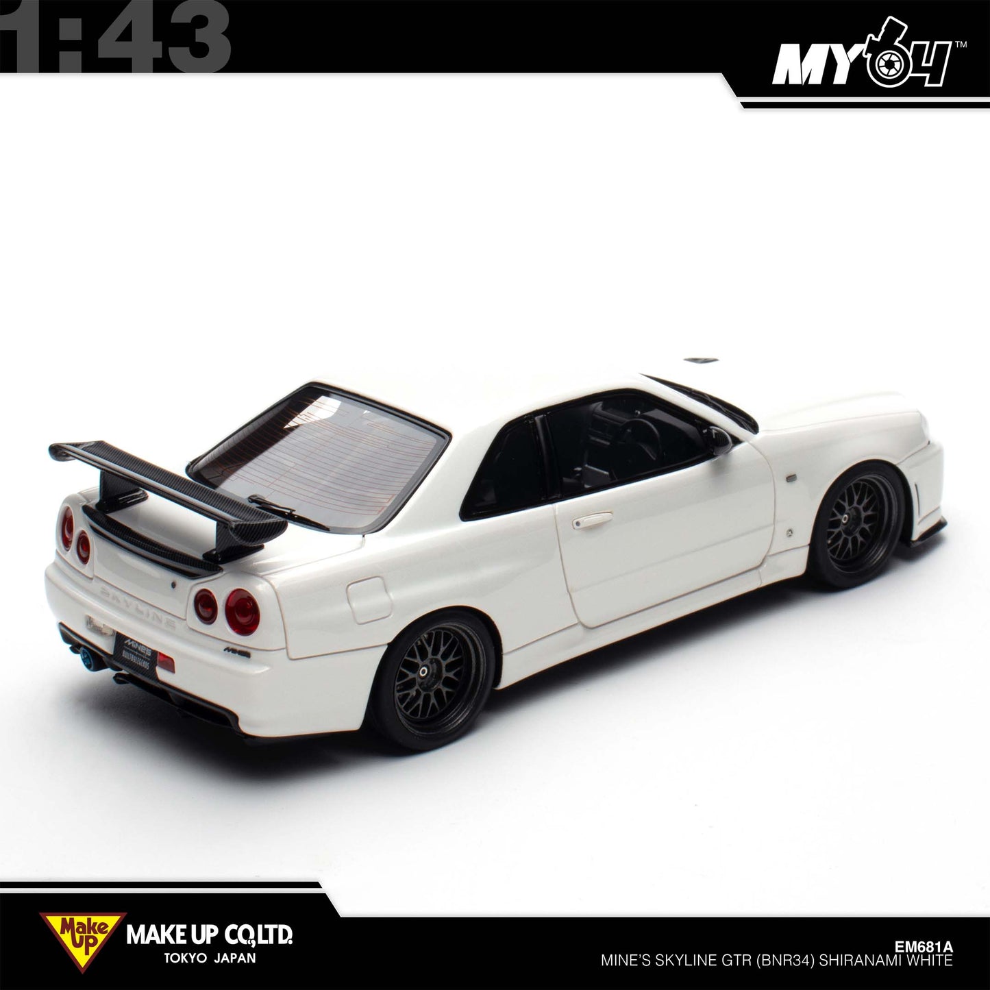 [Make Up] 1:43 Edilion BUILT BY LEGENDS Mine's Skyline GT-R(BNR34) - SHIRANAMI White (Pearl White)