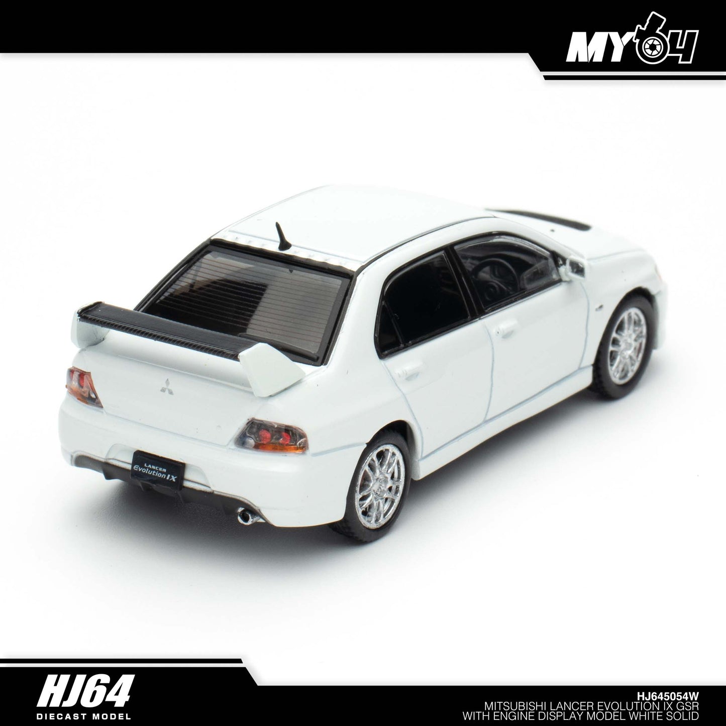 [Hobby Japan] Mitsubishi Lancer Evolution 9 GSR with Engine Display Model - White Solid