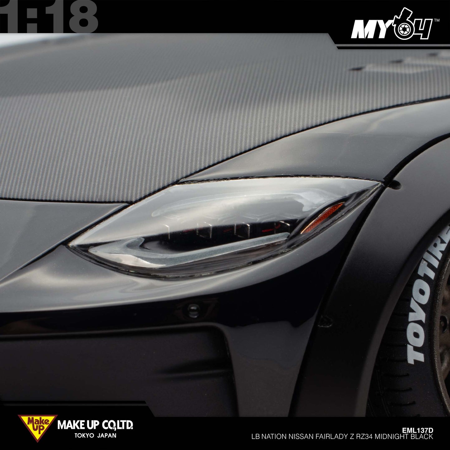 [Make Up] 1:18 Edilion LB★Nation Nissan Fairlady Z RZ34 - Midnight Black