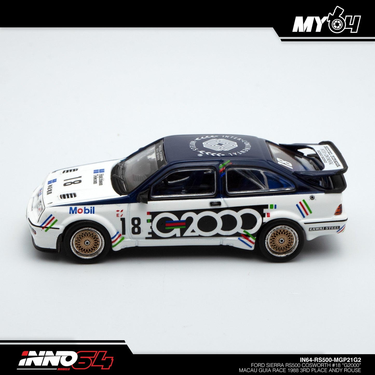 [INNO64] Ford Sierra Cosworth RS500 #18 "G2000" Macau Guia Race 1988 3rd Place Andy Rouse