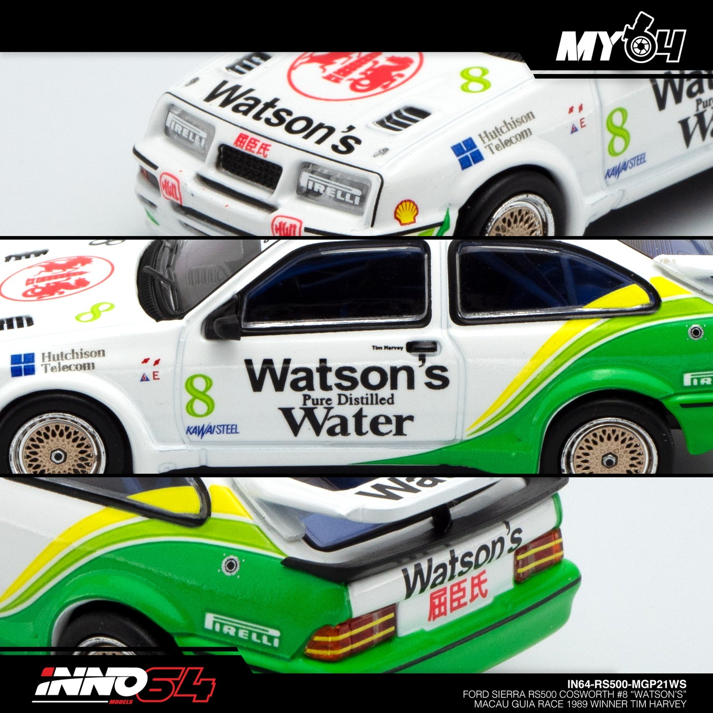 [INNO64] Ford Sierra Cosworth RS500 #8 "WATSON'S" Macau Guia Race 1989 Winner Tim Harvey