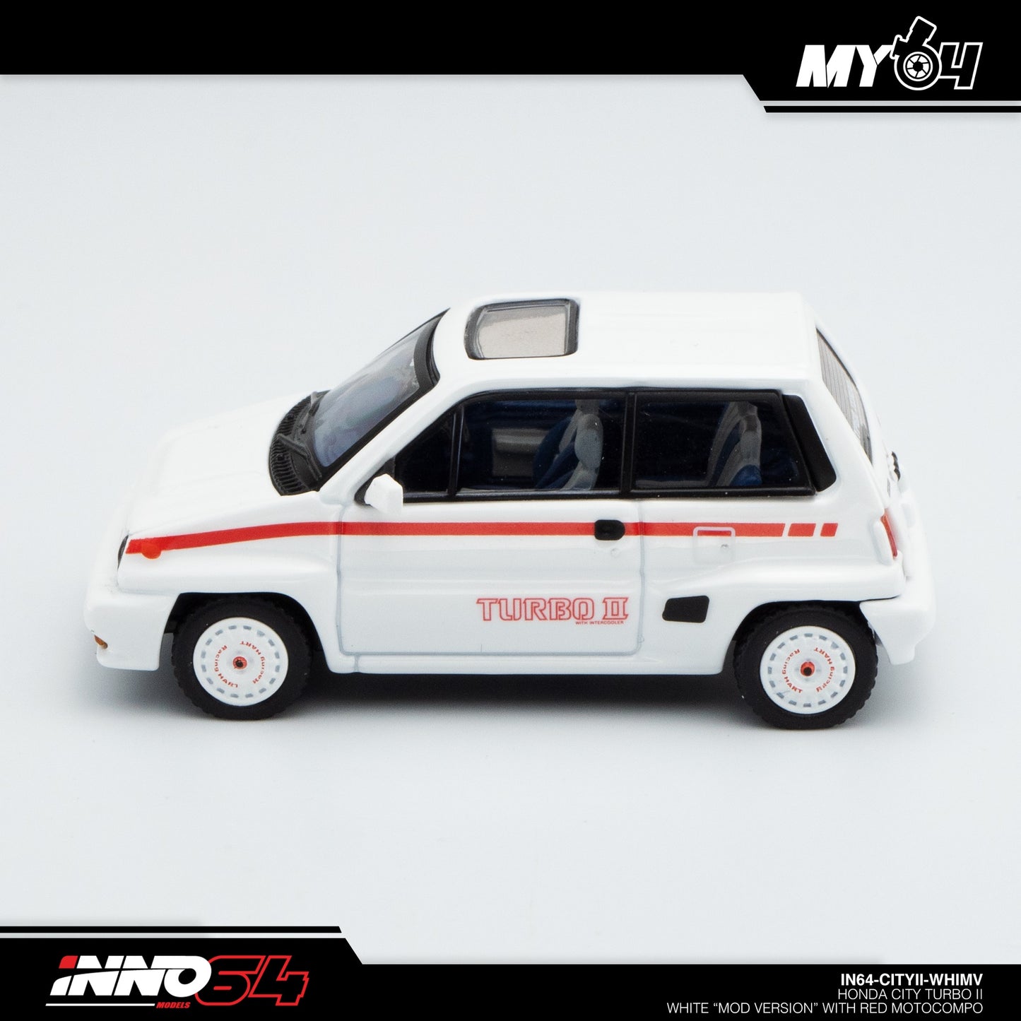 [INNO64] Honda City Turbo II - White "Mod Version" With Red Motocompo