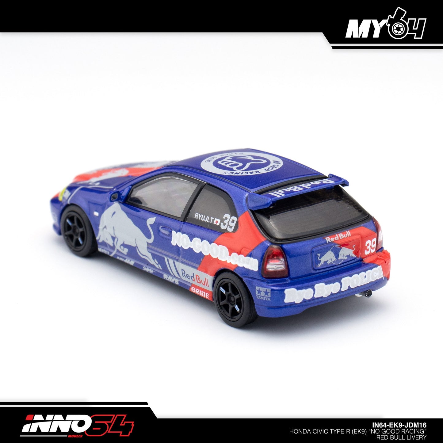 [INNO64] Honda Civic Type-R (EK9) "NO GOOD RACING" Red Bull Livery Blue