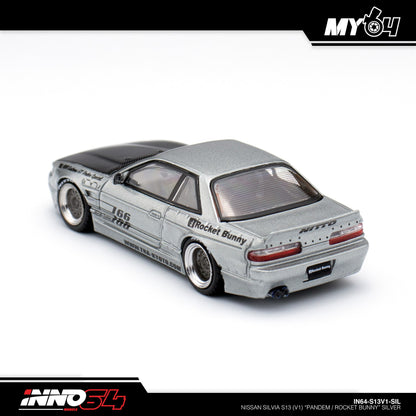 [INNO64] Nissan Silvia (S13) V1 PANDEM Rocket Bunny Silver