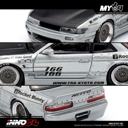 [INNO64] Nissan Silvia (S13) V1 PANDEM Rocket Bunny Silver