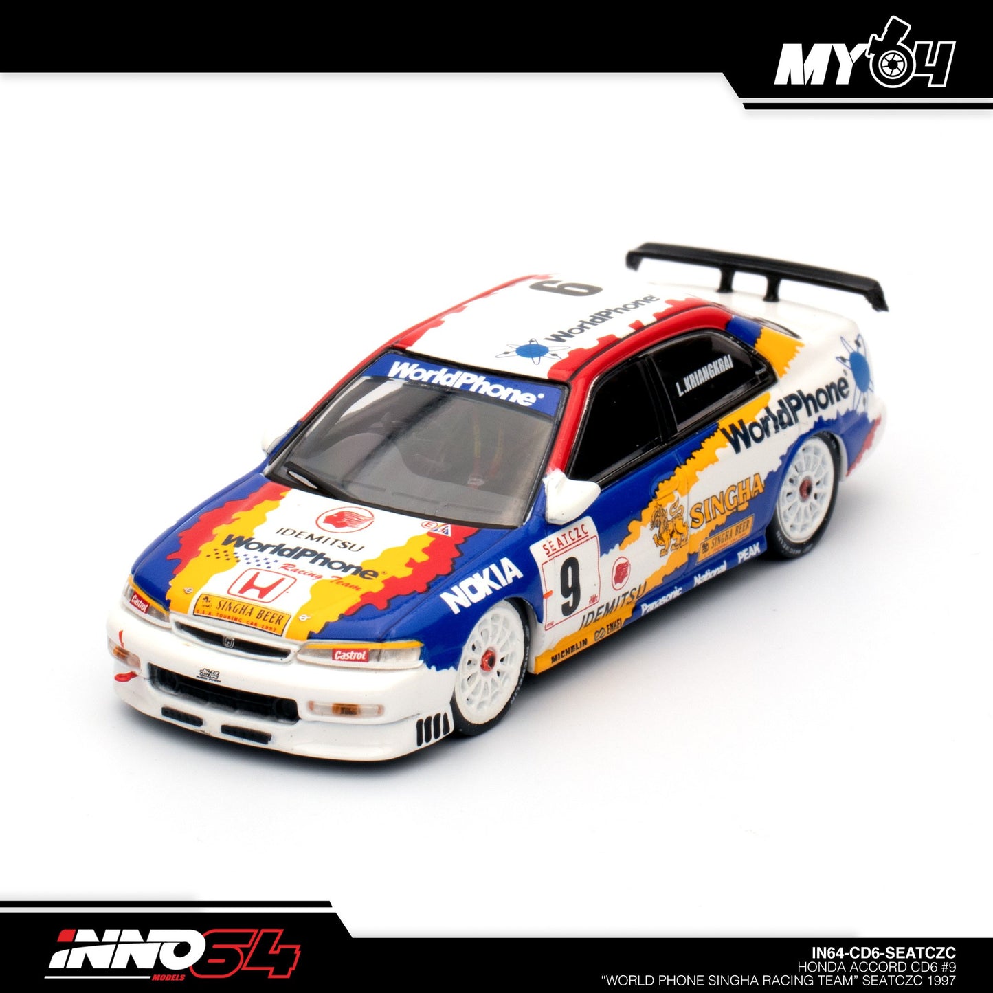 [INNO64] Honda Accord CD6 #9 "WORLD PHONE SINGHA RACING TEAM" SEATCZC 1997