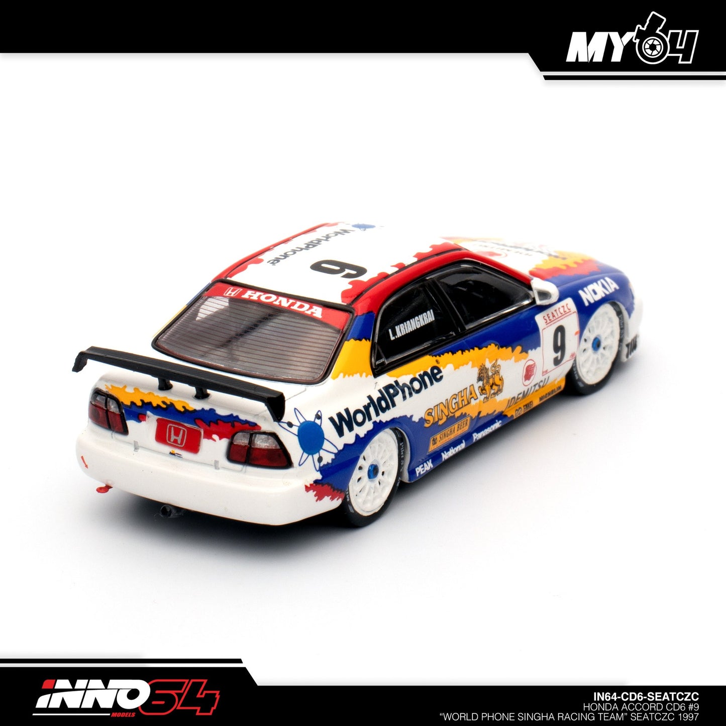 [INNO64] Honda Accord CD6 #9 "WORLD PHONE SINGHA RACING TEAM" SEATCZC 1997