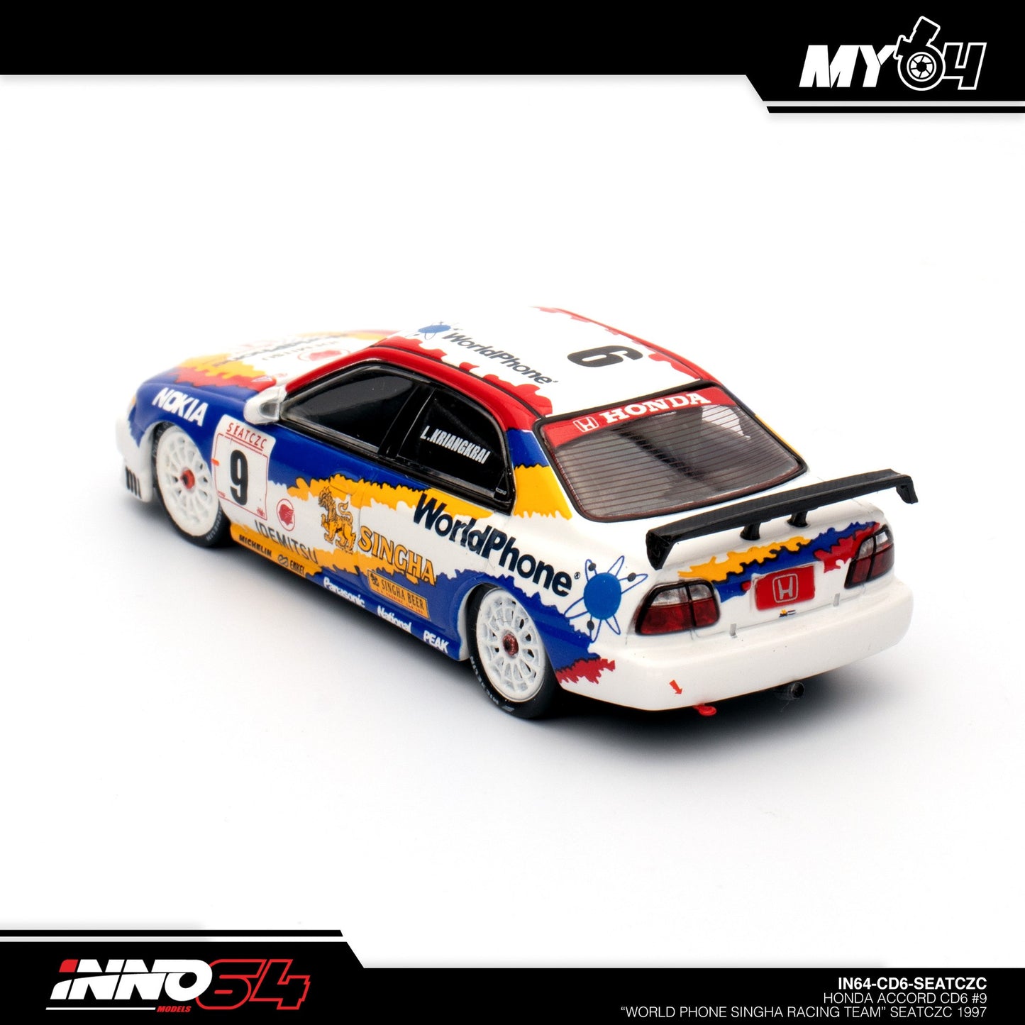 [INNO64] Honda Accord CD6 #9 "WORLD PHONE SINGHA RACING TEAM" SEATCZC 1997