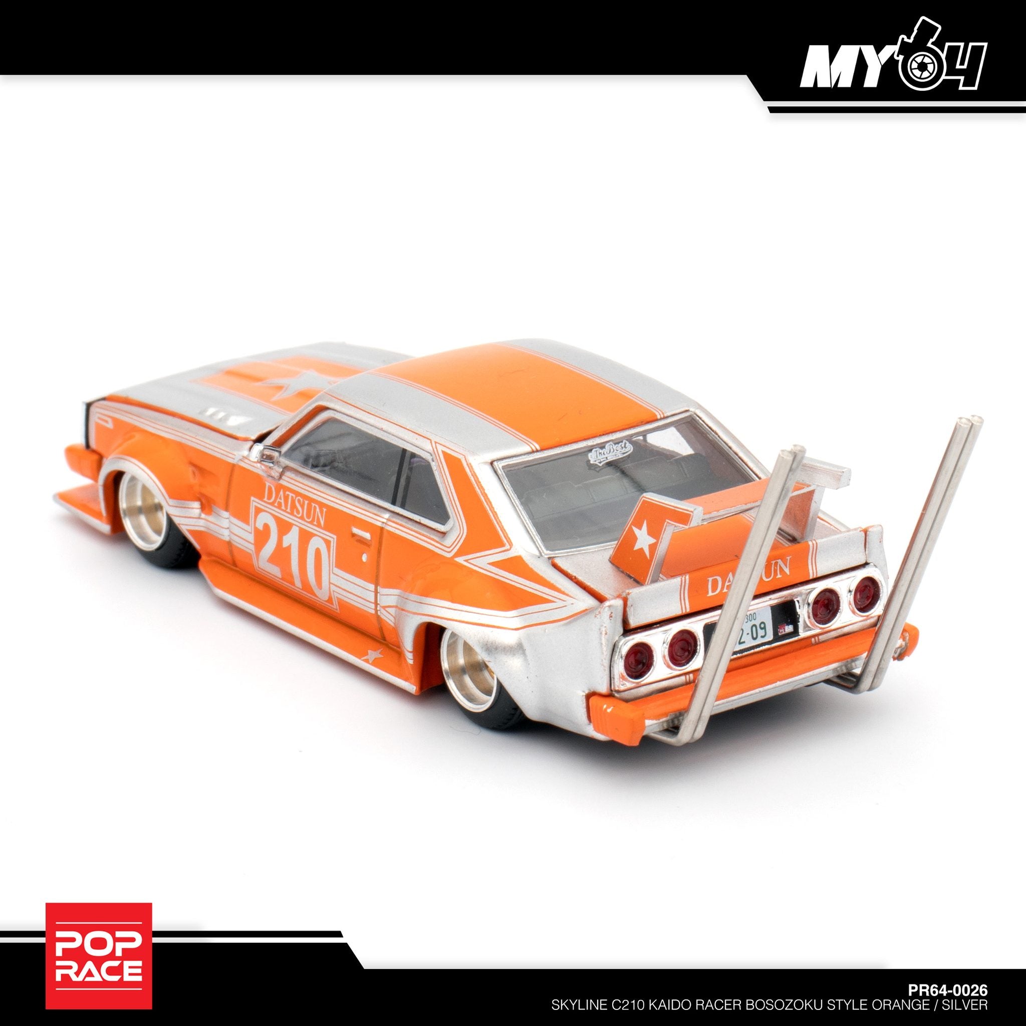 PopRace ] SKYLINE C210 KAIDO RACER BOSOZOKU STYLE ORANGE/SILVER