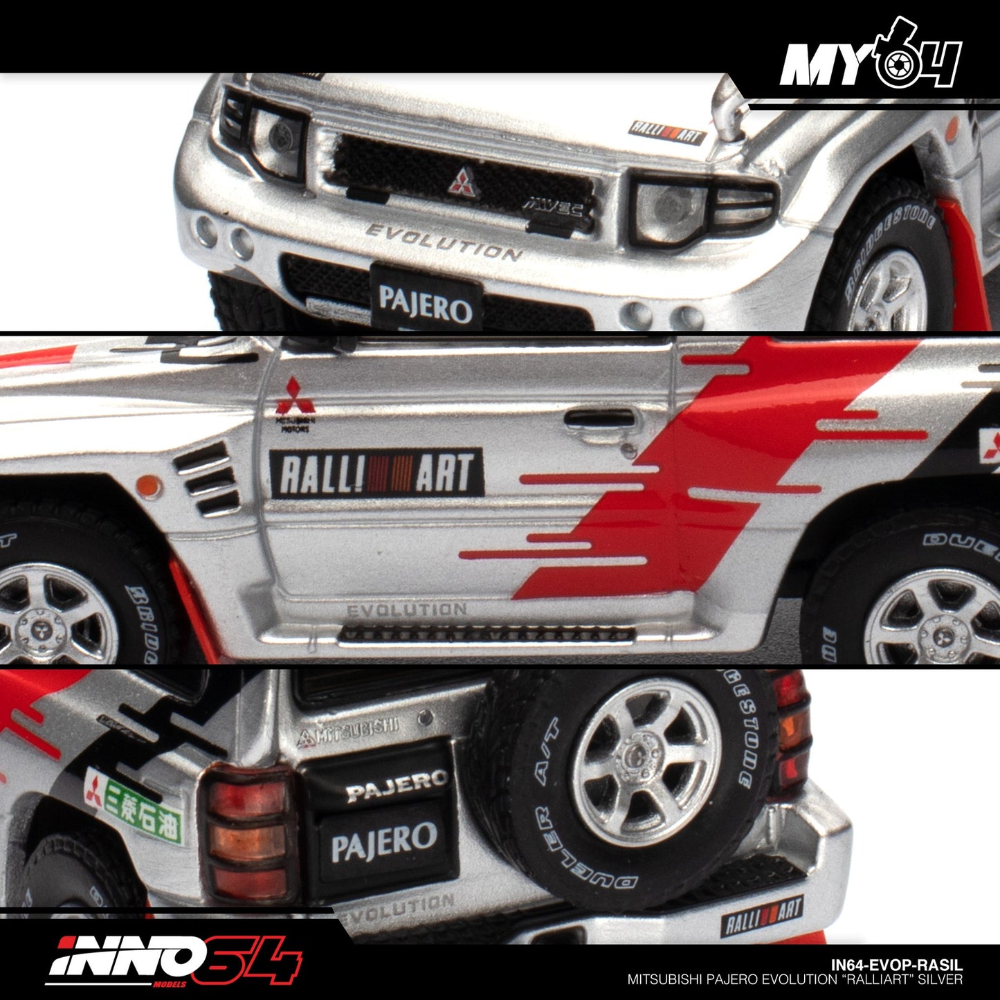 [INNO64] Mitsubishi Pajero Evolution "RALLIART" - Silver