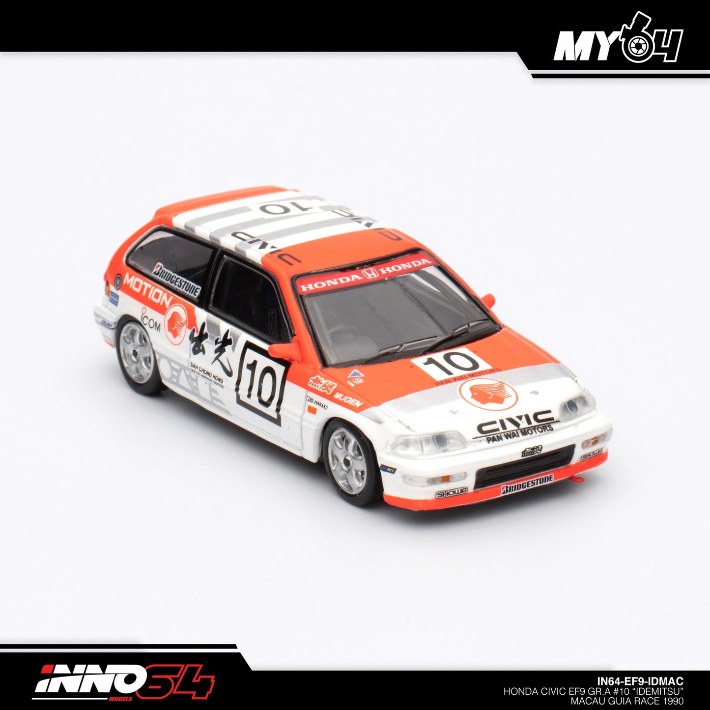 [INNO64] Honda Civic EF9 GR.A#10"IDEMITSU" Macau Gula Race 1990