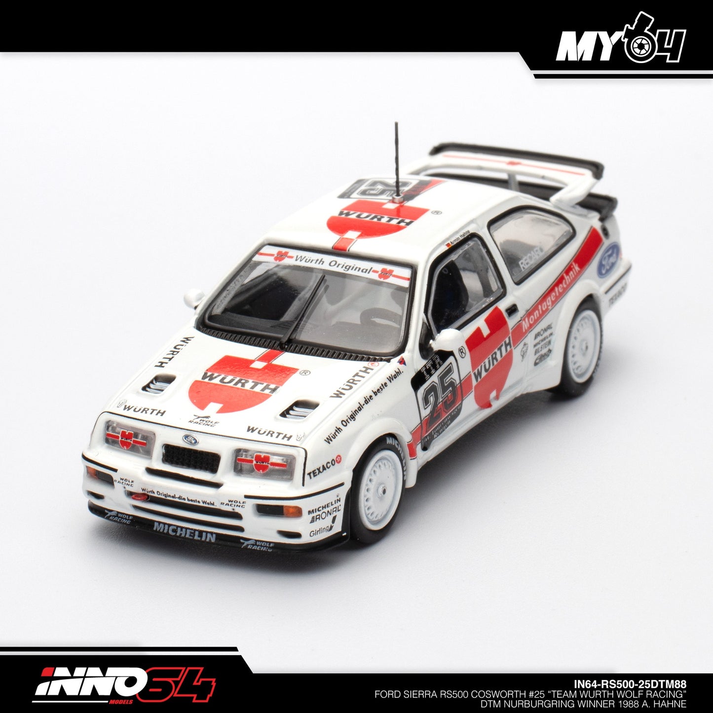 [INNO64] Ford Sierra RS500 Cosworth #25 "TEAM WURTH RACING" DTM Nurburgring Winner 1988 - A.Hahne
