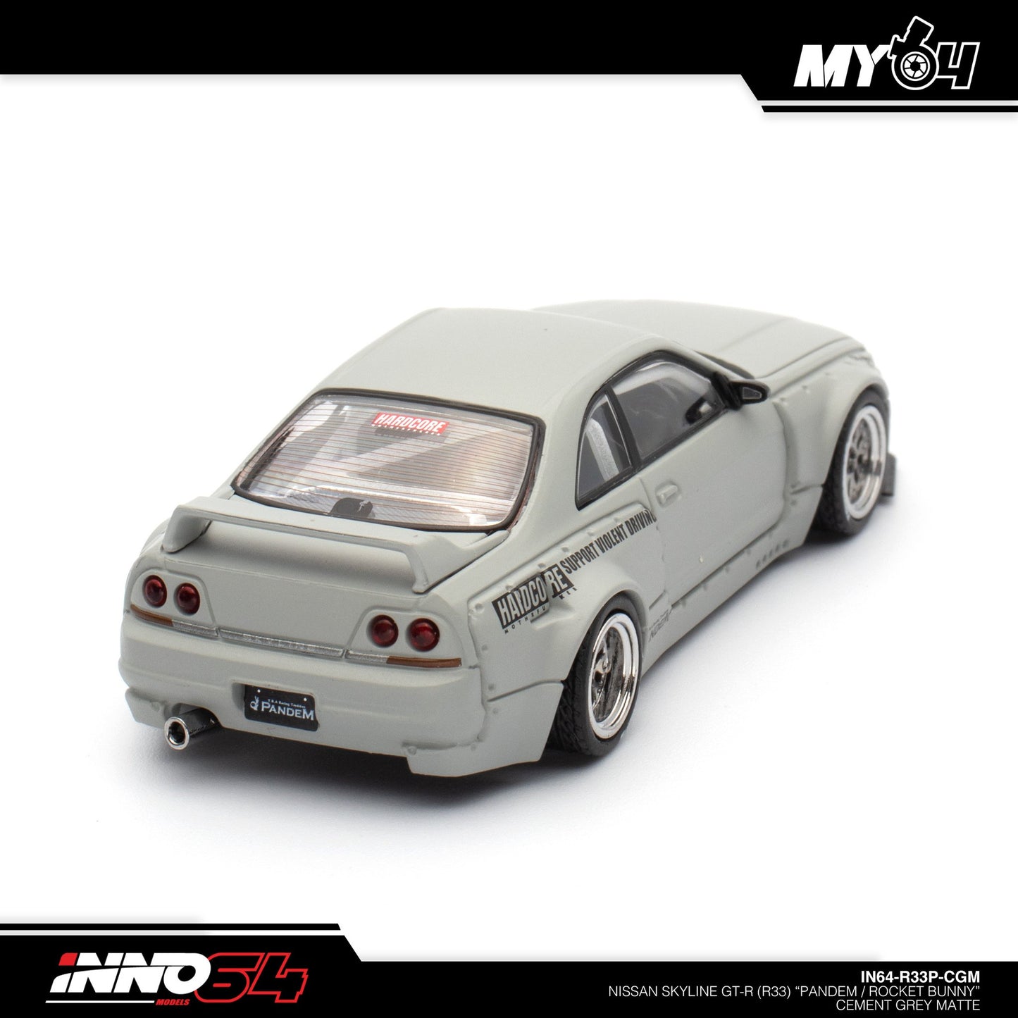 [INNO64] Nissan Skyline GT-R (R33) "Pandem / Rocket Bunny" - Cement Grey Matte