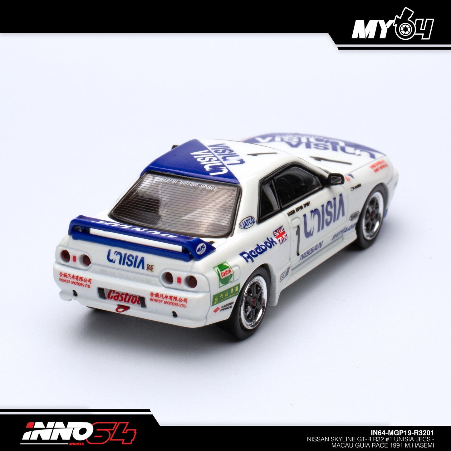 [INNO64] Nissan Skyline GTR (R32) #1 Unisia Jecs - Macau Guia Race 1991 M.Hasemi