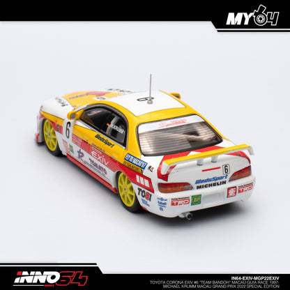 [INNO64] Toyota Corona EXIV #6 "Team Bandoh" Macau Guia Race 1997-Michael Krumm Macau Grand Prix 2022 Special Edition