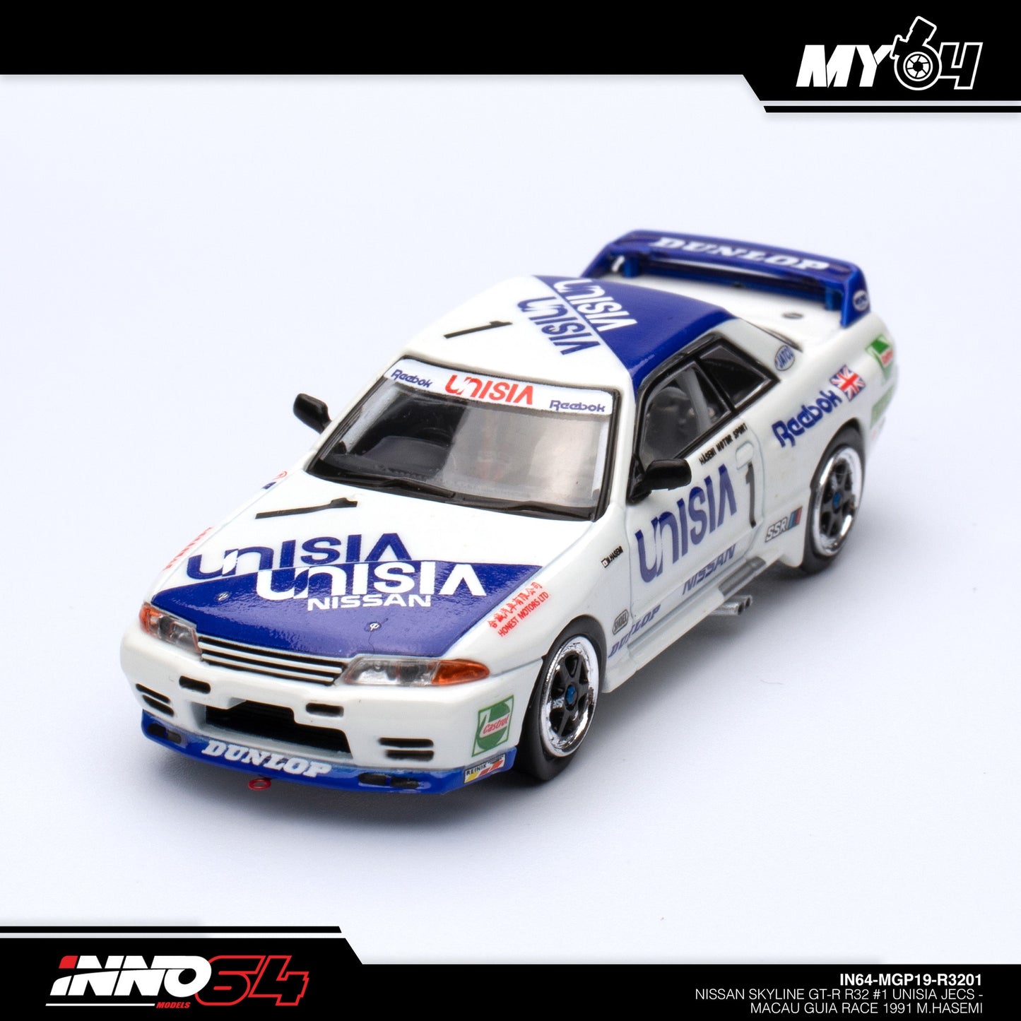 [INNO64] Nissan Skyline GTR (R32) #1 Unisia Jecs - Macau Guia Race 1991 M.Hasemi