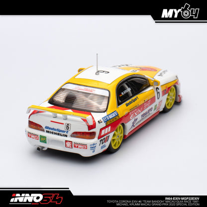 [INNO64] Toyota Corona EXIV #6 "Team Bandoh" Macau Guia Race 1997-Michael Krumm Macau Grand Prix 2022 Special Edition