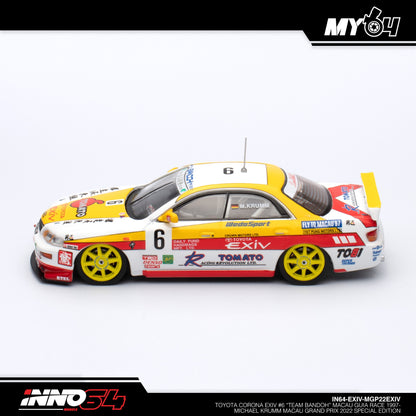 [INNO64] Toyota Corona EXIV #6 "Team Bandoh" Macau Guia Race 1997-Michael Krumm Macau Grand Prix 2022 Special Edition