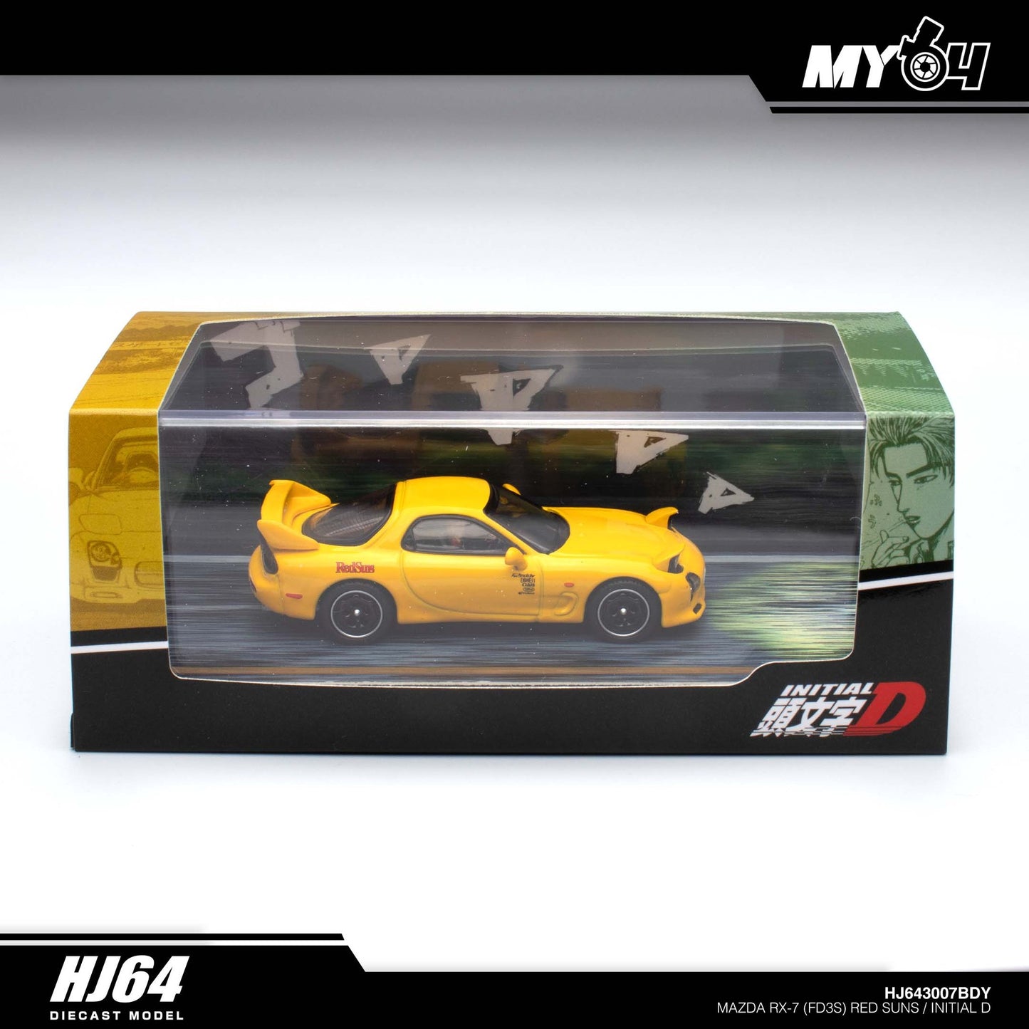 [Hobby Japan] Mazda RX-7 (FD3S) RED SUNS/ INITIAL D vs Takumi Fujiwara With Takahashi Figure