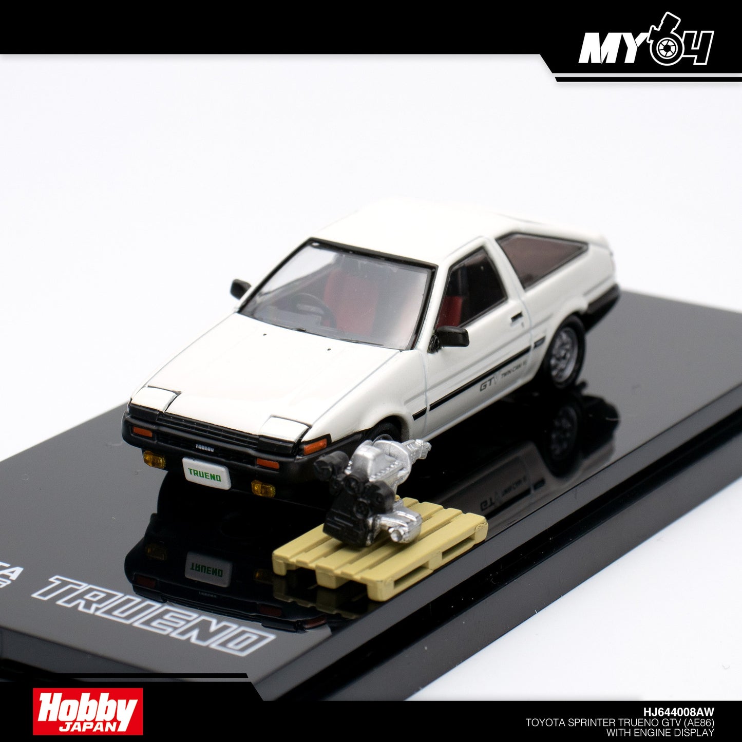 [Hobby Japan] Toyota Sprinter Trueno GTV (AE86) with Engine Display - White