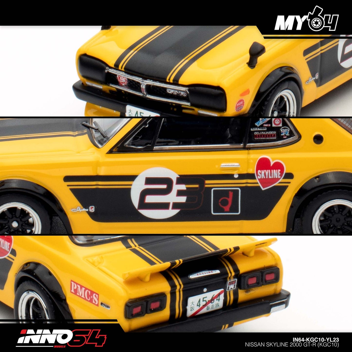 [INNO64] NISSAN SKYLINE 2000 GT-R (KPGC10) - Yellow