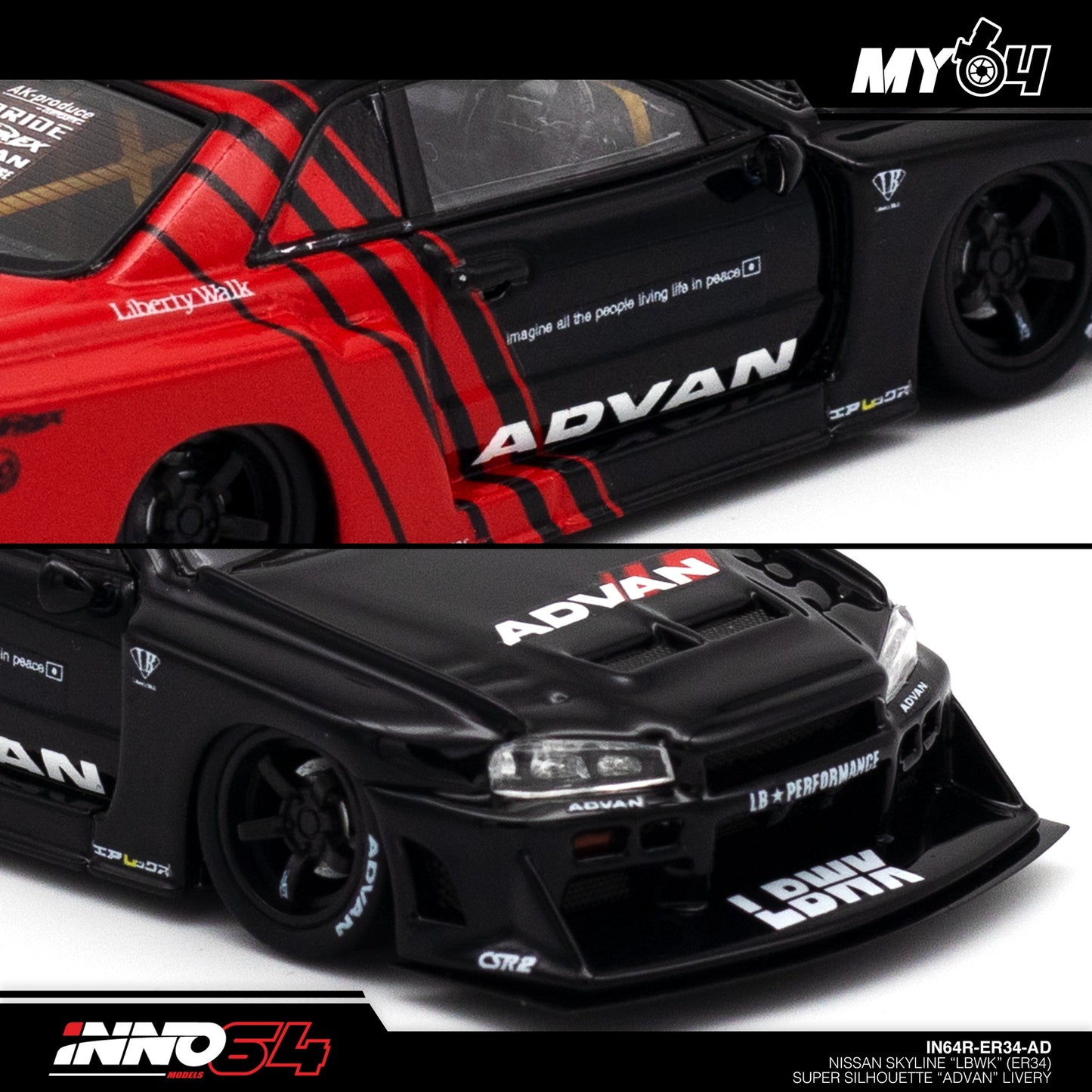 [INNO64] Nissan Skyline LBWK (ER34) Super Silhouette - Advan