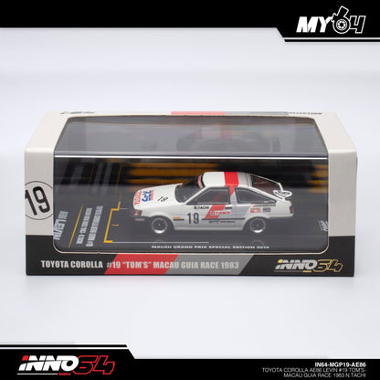 [INNO64] 1:64 Toyota Corolla AE86 Levin #19 Tom's-Macau Guia Race 1983 N.Tachi