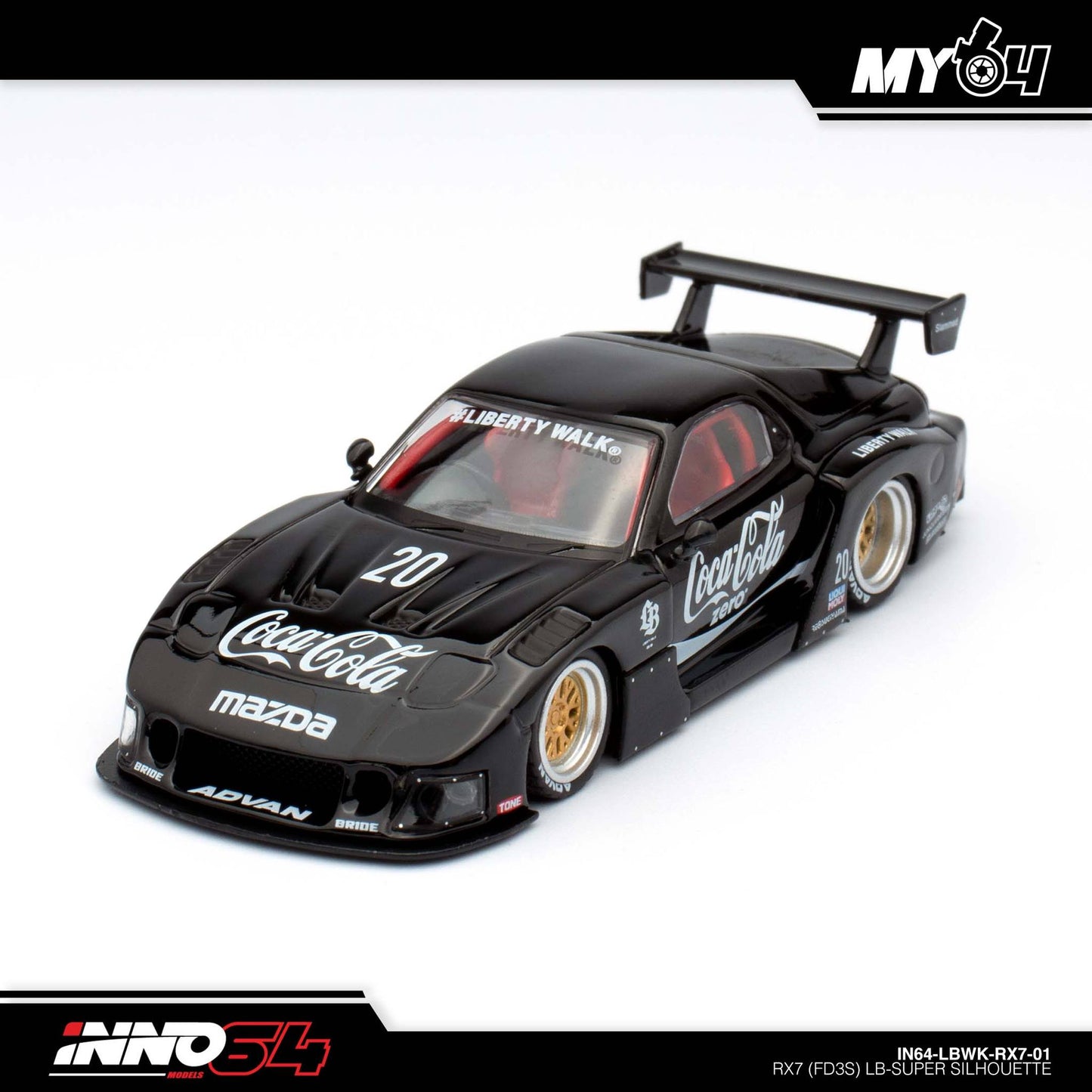 [INNO64] 1:64 Mazda RX7 (FD3S) LB-Works Super Silhouette - Black