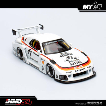 [INNO64] 1:64 Mazda RX7 (FD3S) LB-Works Super Silhouette - White
