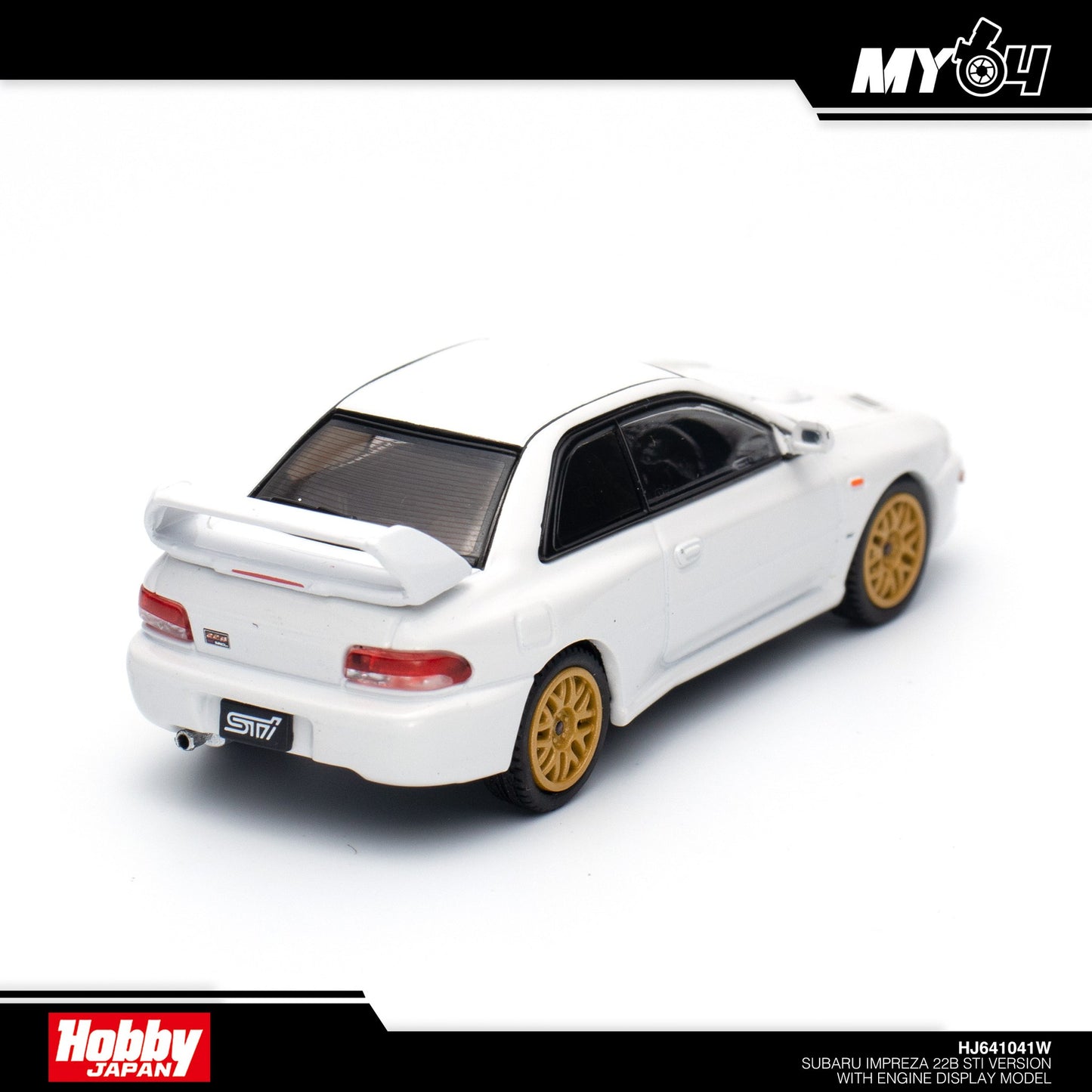 [Hobby Japan] Subaru Impreza 22B STi Version (GC8改) With Engine Display Model - Fether White