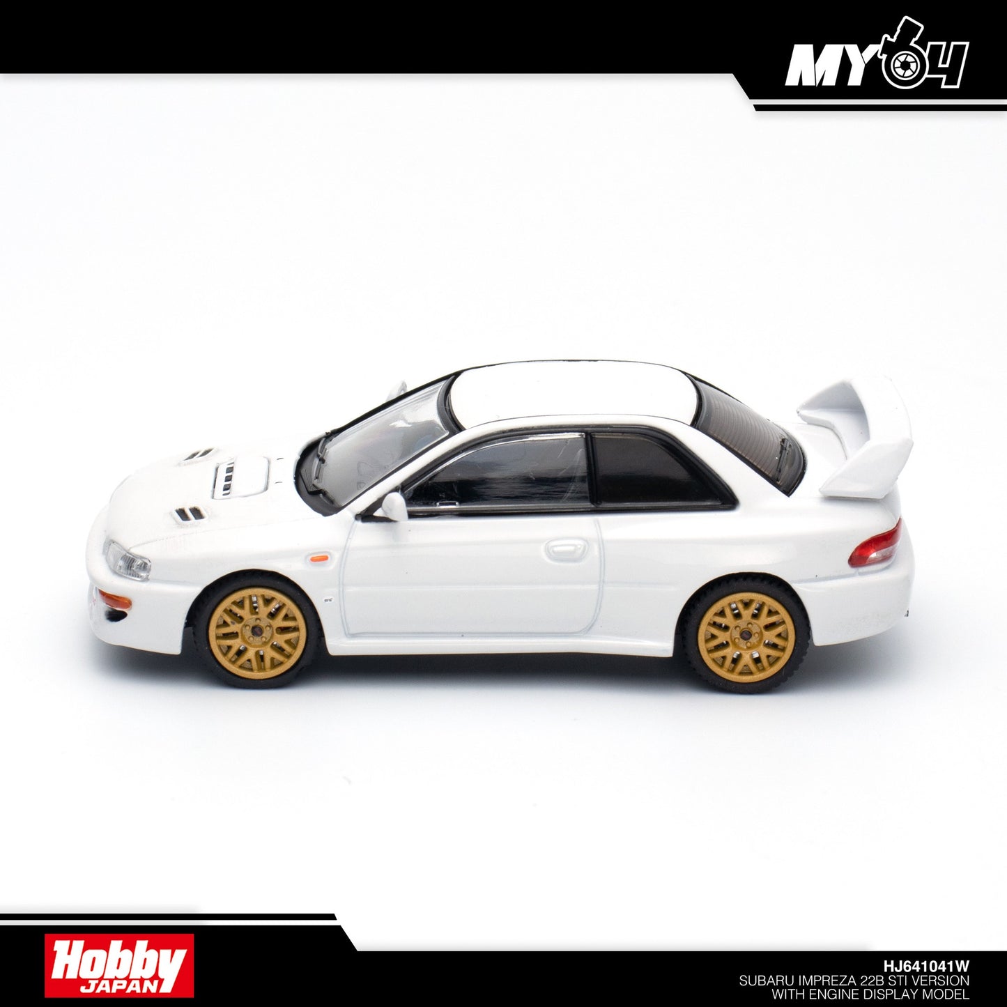 [Hobby Japan] Subaru Impreza 22B STi Version (GC8改) With Engine Display Model - Fether White
