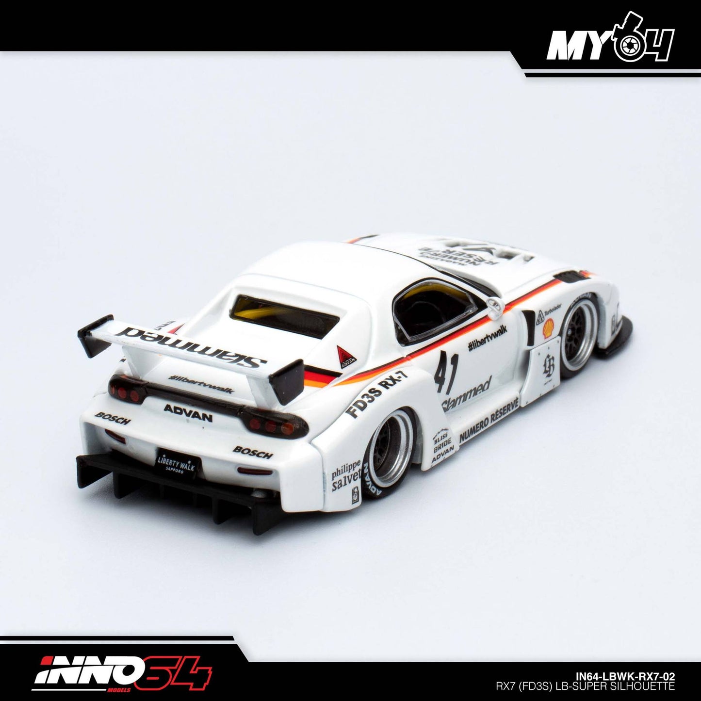 [INNO64] 1:64 Mazda RX7 (FD3S) LB-Works Super Silhouette - White