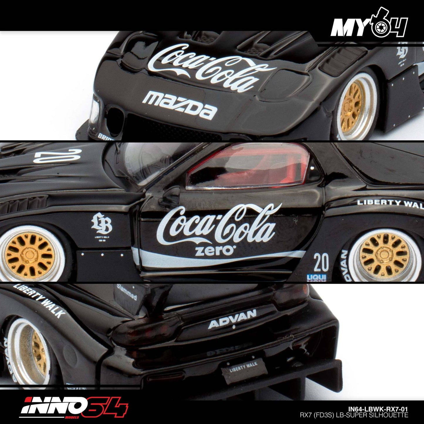 [INNO64] 1:64 Mazda RX7 (FD3S) LB-Works Super Silhouette - Black