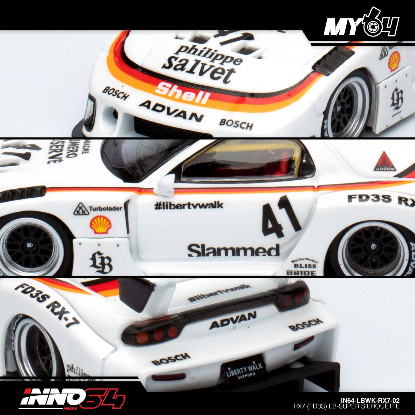 [INNO64] 1:64 Mazda RX7 (FD3S) LB-Works Super Silhouette - White