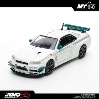 [INNO64] 1:64 Nissan Skyline GT-R R34 V-Spec Tunned by "Mine's" - White