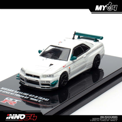[INNO64] 1:64 Nissan Skyline GT-R R34 V-Spec Tunned by "Mine's" - White
