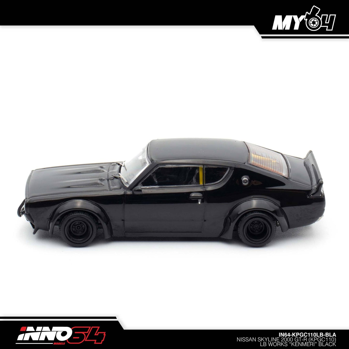 [INNO64] 1:64 Nissan Skyline 2000 GT-R (KPGC110) "Kenmeri" - Black