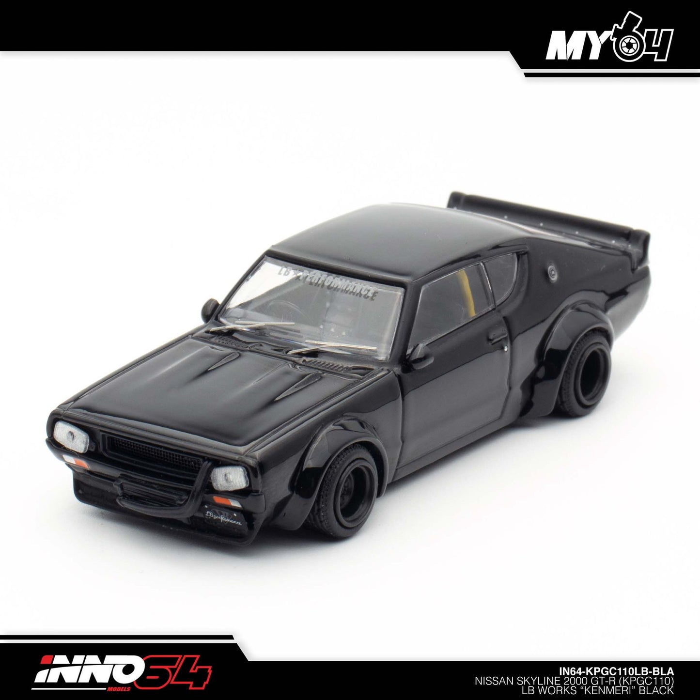 [INNO64] 1:64 Nissan Skyline 2000 GT-R (KPGC110) "Kenmeri" - Black