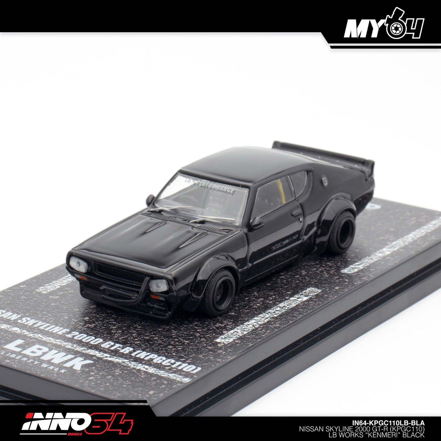 [INNO64] 1:64 Nissan Skyline 2000 GT-R (KPGC110) "Kenmeri" - Black