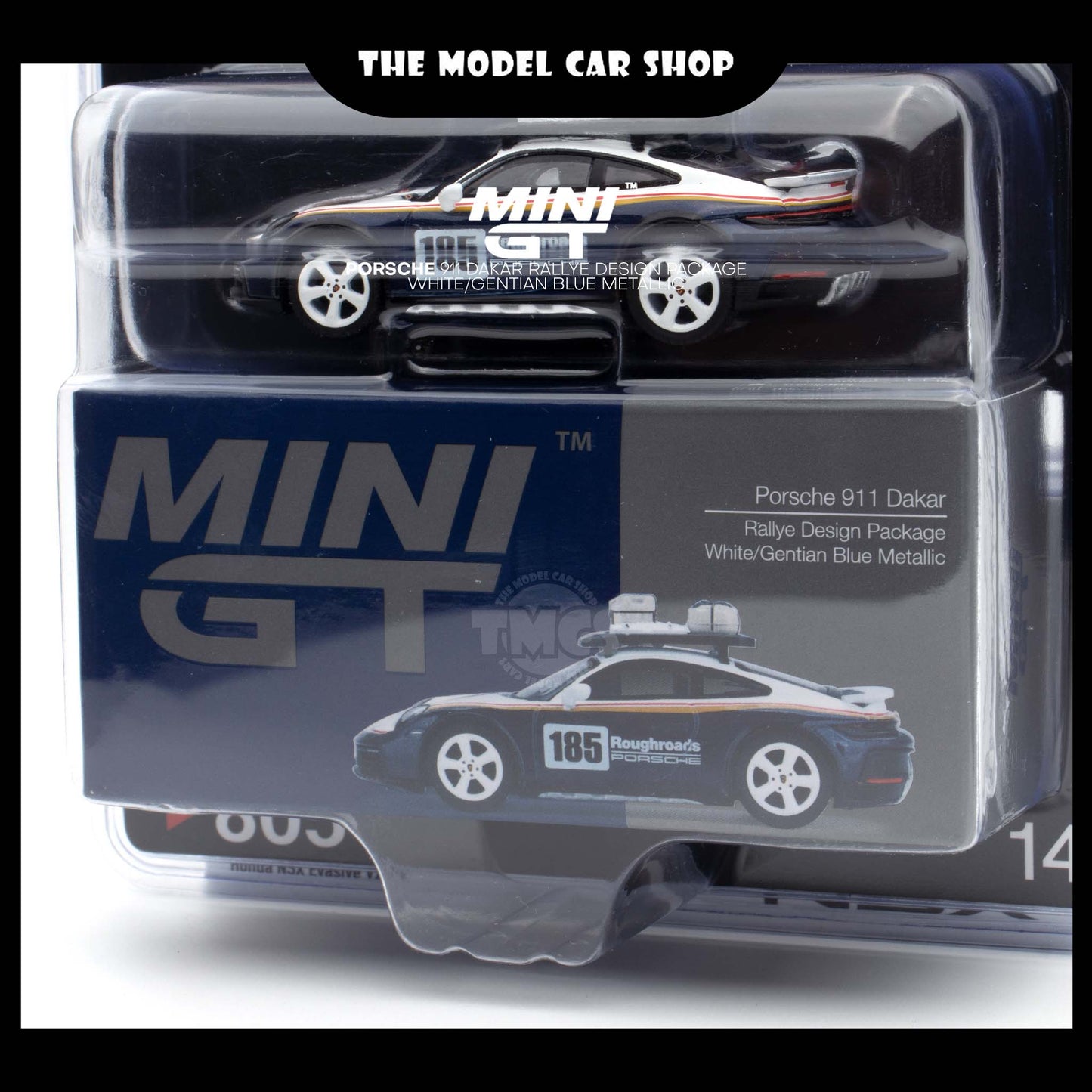 [MINI GT] Porsche 911 Dakar Rallye Design Package - White/Gentian Blue Metallic