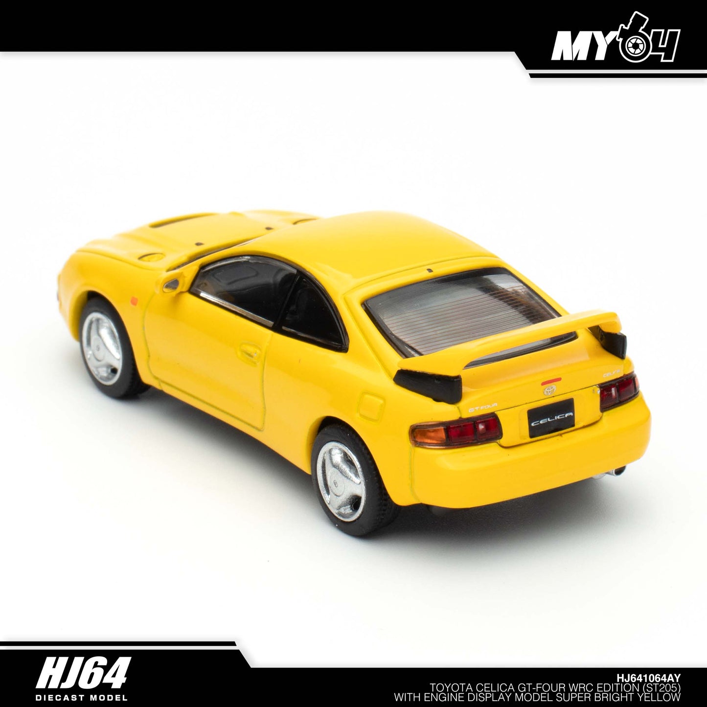 [Hobby Japan] Toyota CELICA GT-FOUR WRC Edition (ST205) with Engine Display Model - Super Bright Yellow