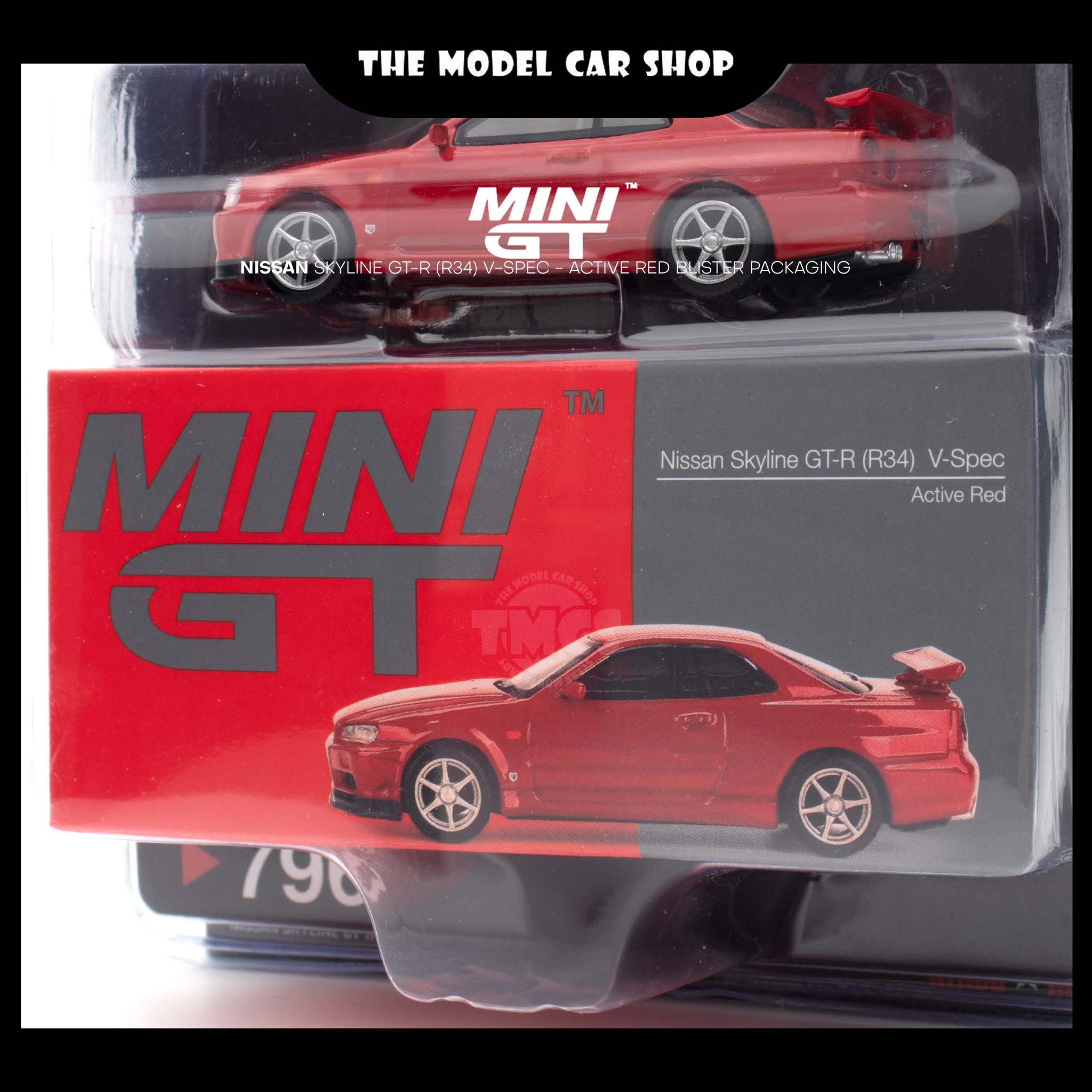 MINI GT] Nissan Skyline GT-R (R34) V-Spec - Active Red | The Model