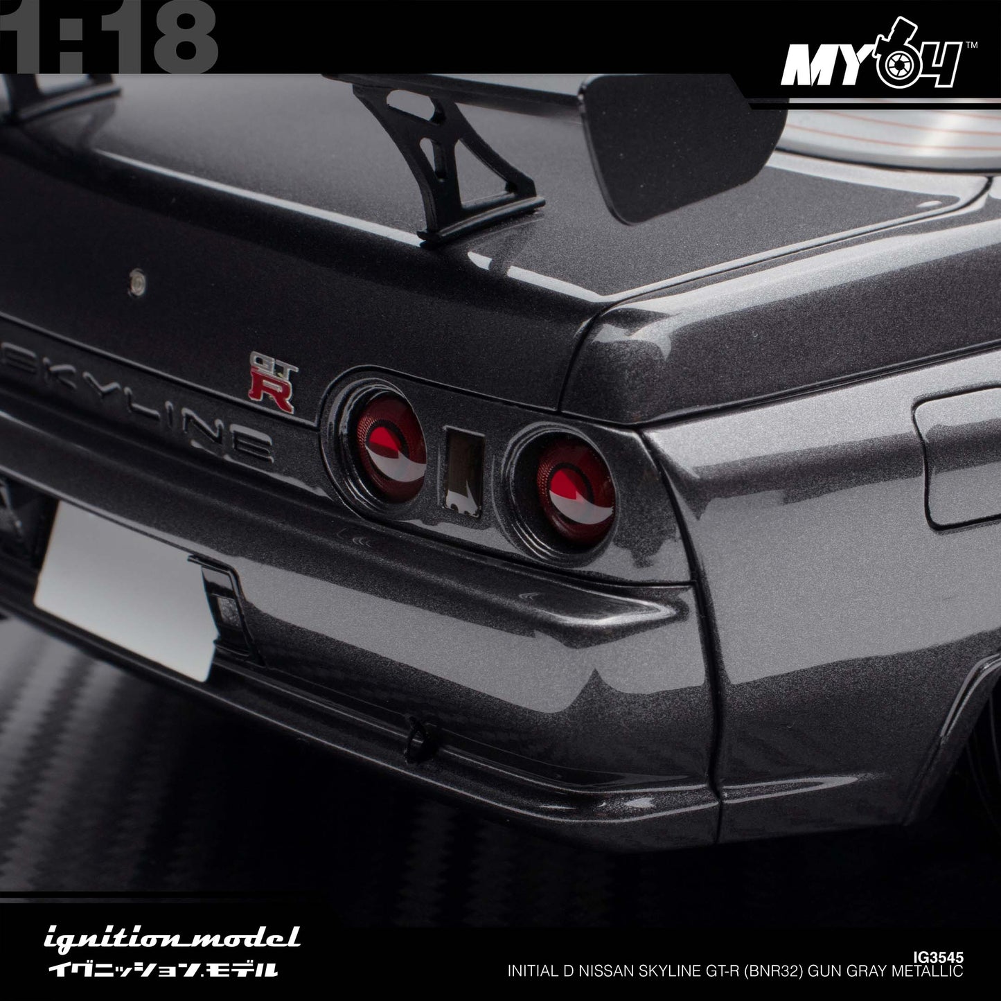 [Ignition Model] 1:18 Initial D Nissan Skyline GT-R (BNR32) - Gun Gray Metallic