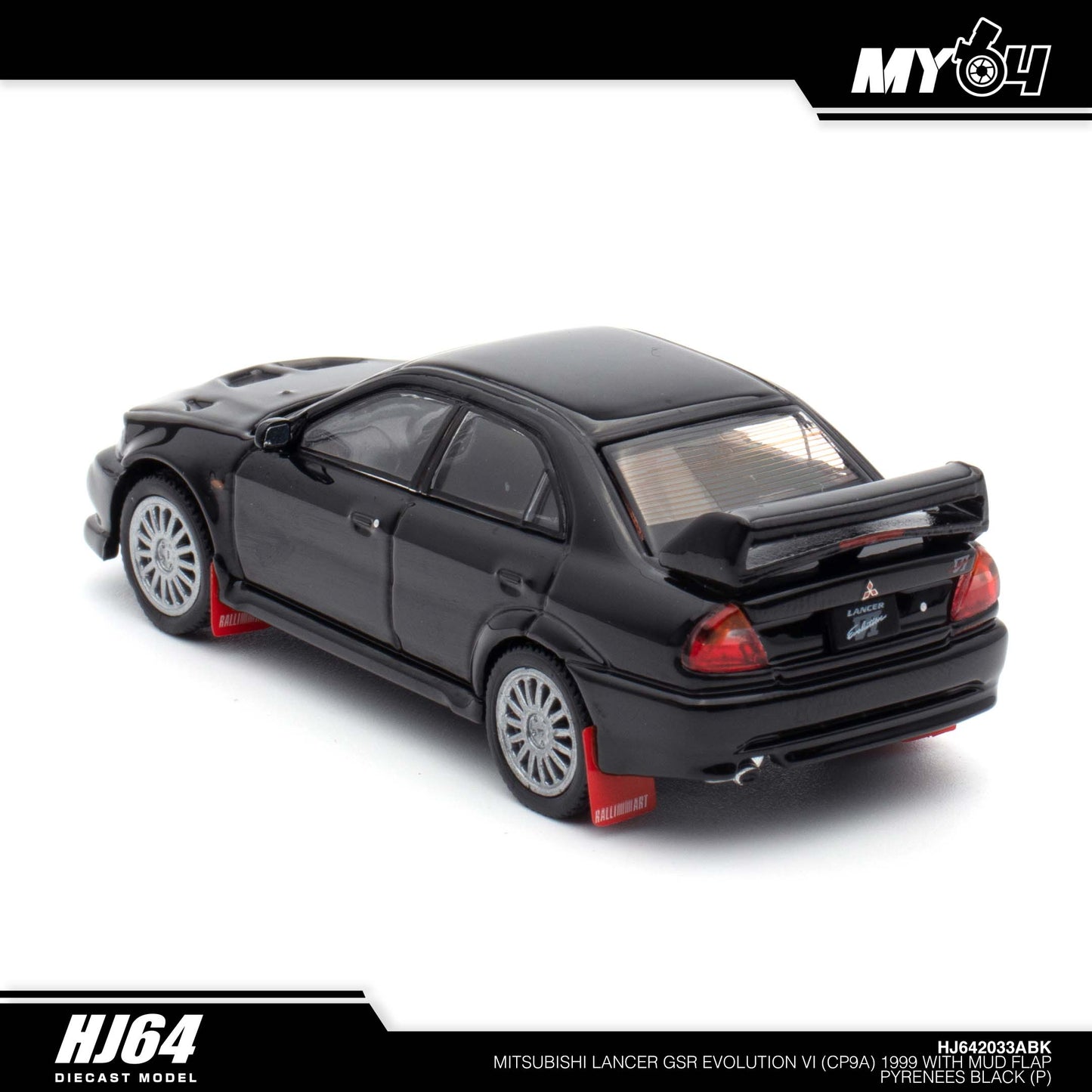 [Hobby Japan] Mitsubishi Lancer GSR Evolution 6 (CP9A) 1999 with Mud Flap - Pyreness Black