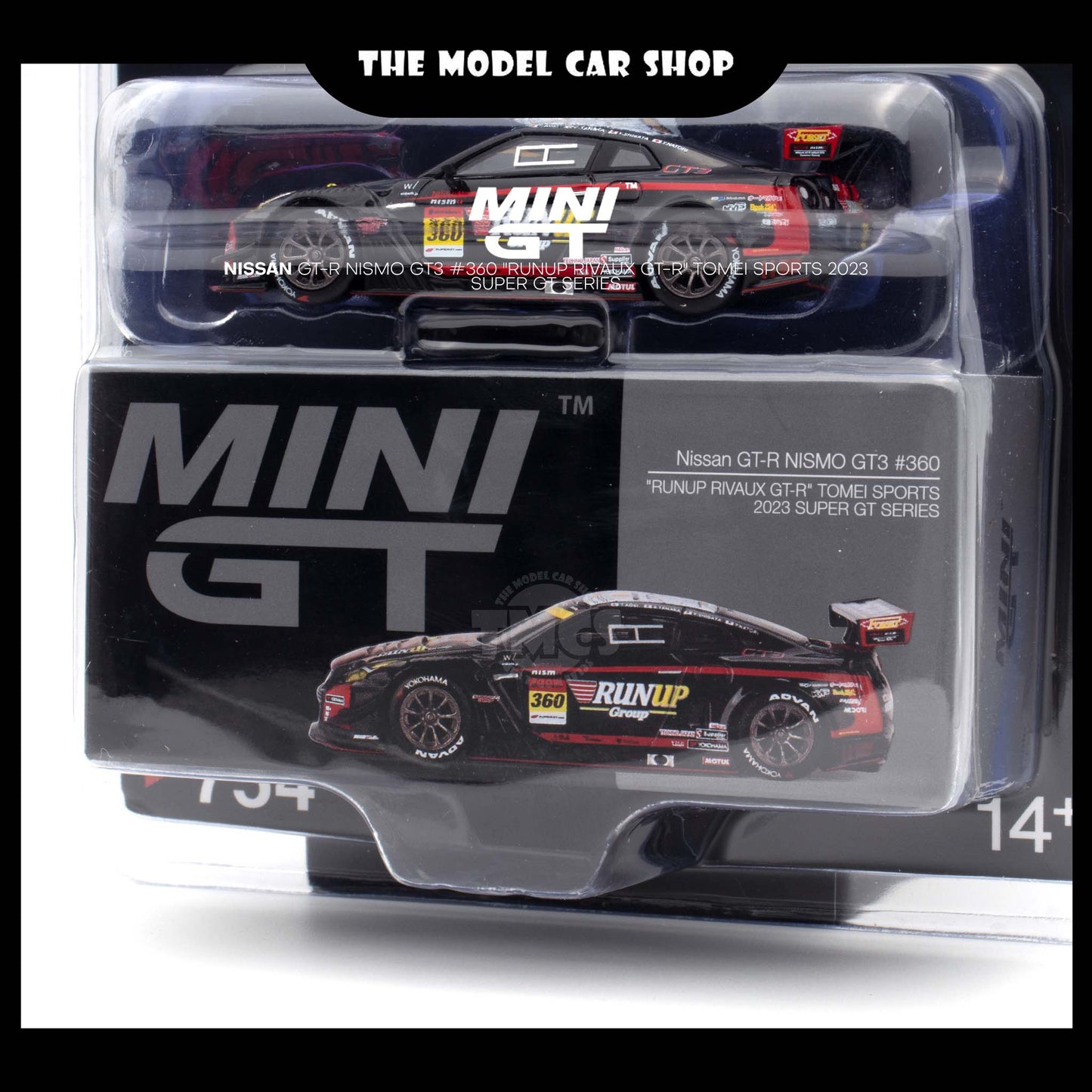 [MINI GT] Nissan GT-R Nismo GT3 #360 "RUNUP RIVAUX GT-R" TOMEI SPORTS 2023 Super Gt Series