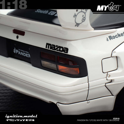 [Ignition Model] Pandem RX-7 (FC3S) - White With 13B Engine