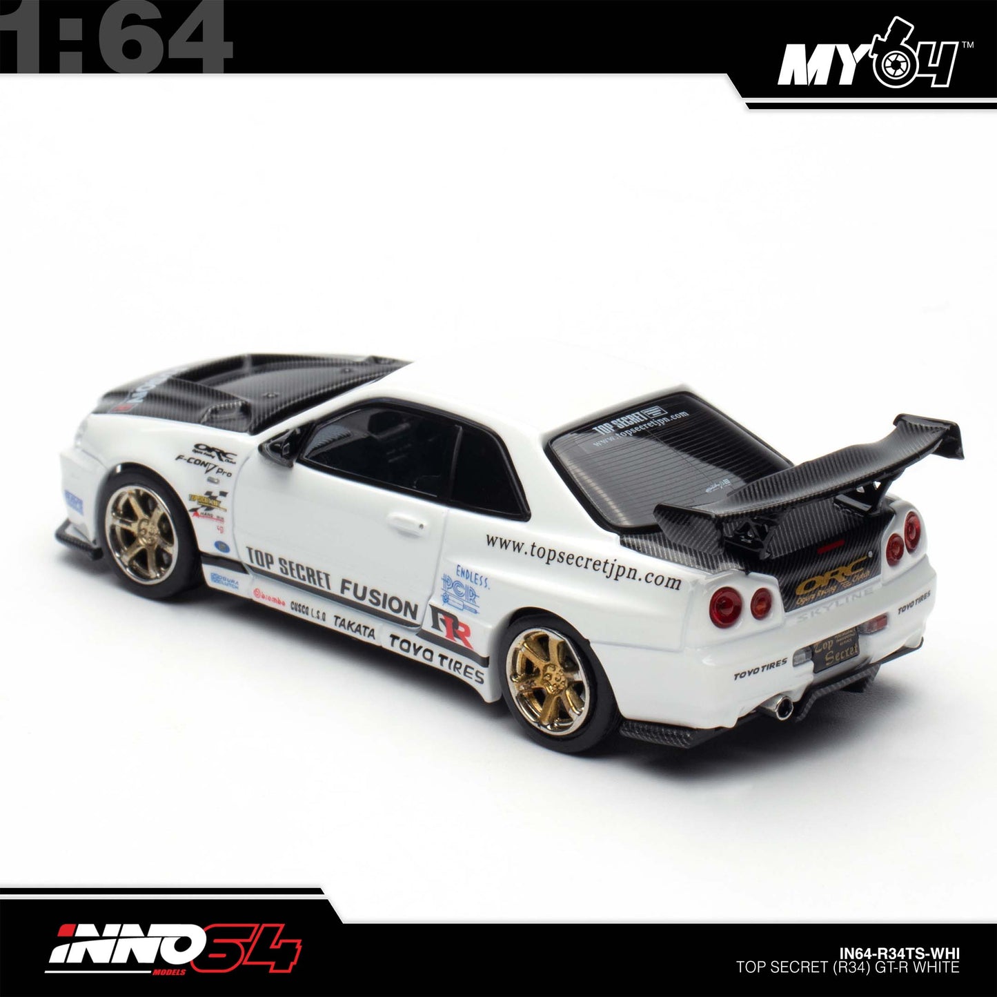 [INNO64] 1:64 Top Secret R34 GT-R - White