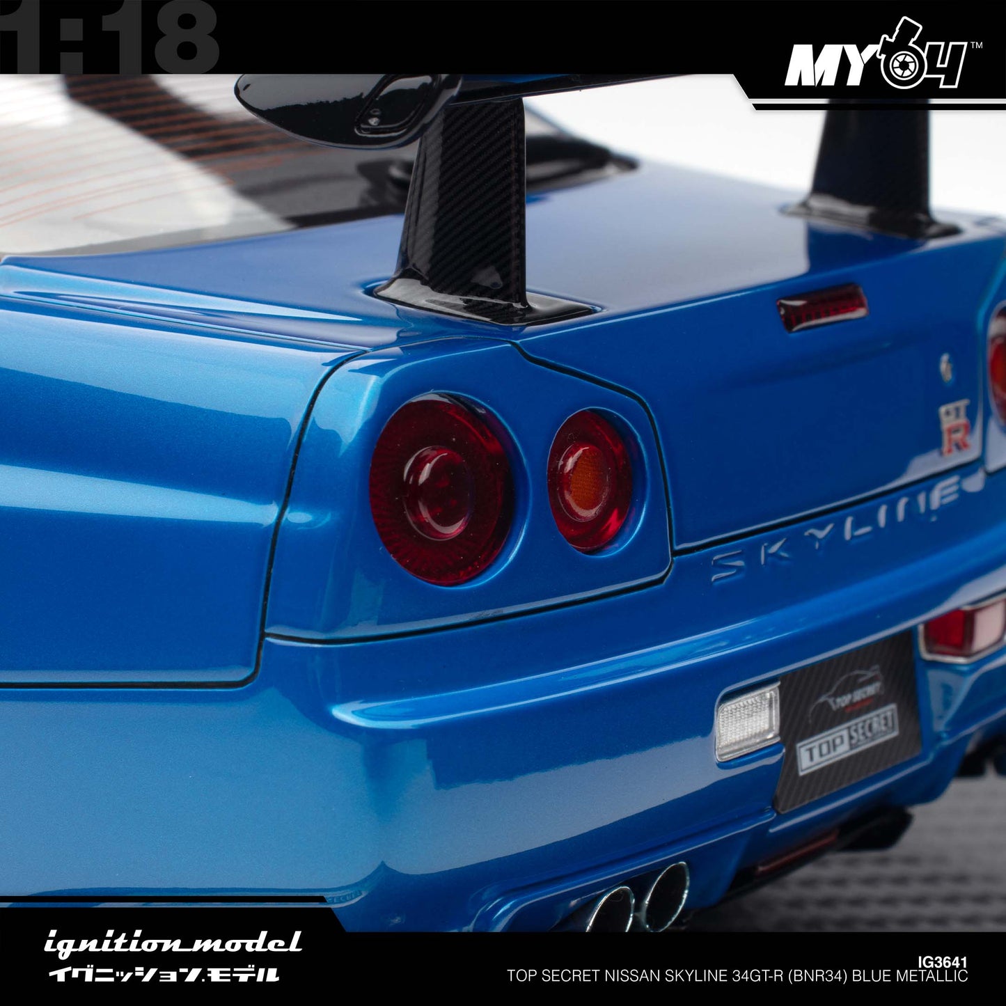 [Ignition Model] Top Secret Nissan Skyline 34GT-R (BNR34) - Blue Metallic